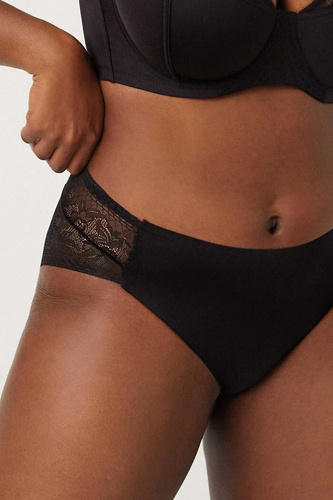 Figi Ysabel Mora 19671  czarne – elegancka bielizna z koronką, komfortowa