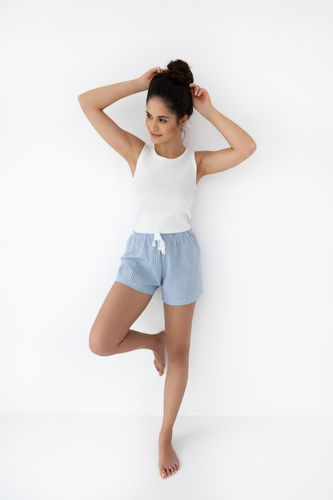 Piżama Damska Patricia Sensis - śmietankowy niebieski