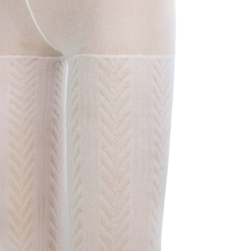 Rajstopy żakardowe W3 141804 Nicol - biały