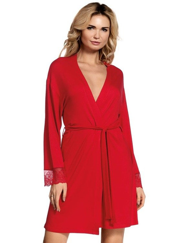 412 Dagmara Szlafrok damski Krótki Forex - czerwony