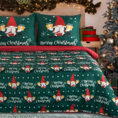 Galdor Eurofirany Pościel świąteczna z mikrowłókna – zielona czerwona skrzaty