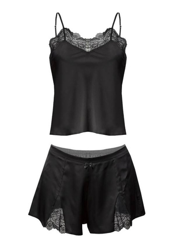 Piżama Damska Satynowa Matilda DKaren - czarny