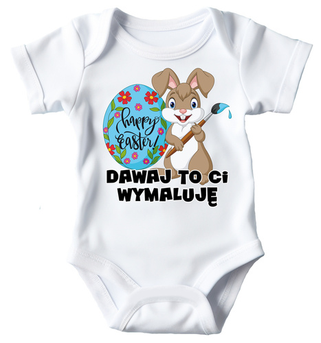 Body krótki rękaw "Dawaj to Ci wymaluję" Moocha biały