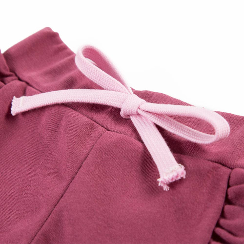 Szorty z wiązaniem dla dziewczynki Nature Ewa Klucze - bordo