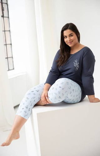 Piżama Damska 3012 Magnolia Taro- granat