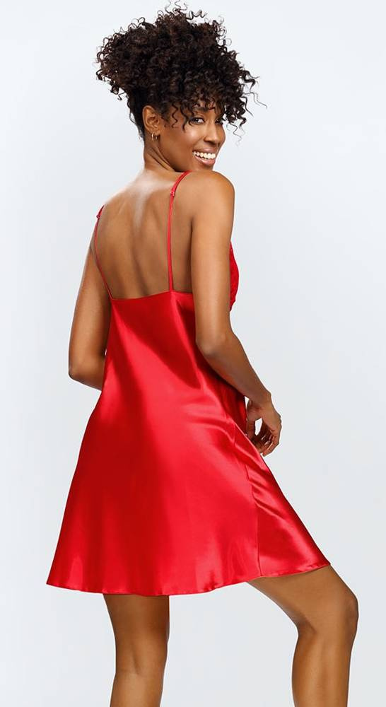 Halka satynowa Neema koszulka damska DKaren - czerwony