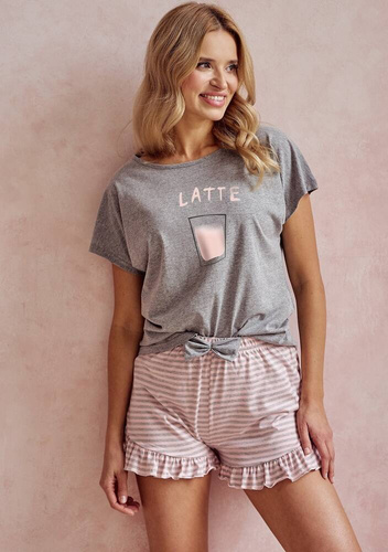 Piżama damska 3126 Frankie Taro szary