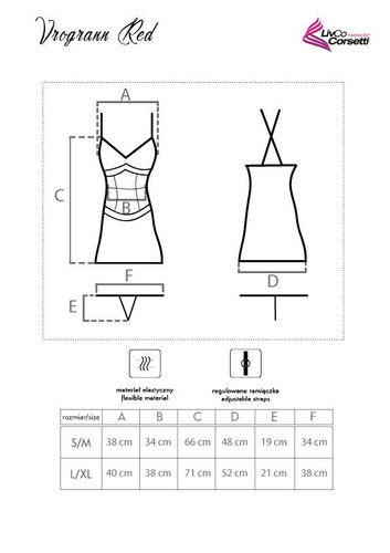 Komplet dwuczęściowy Vrogrann Red LivCo Corsetti Fashion  