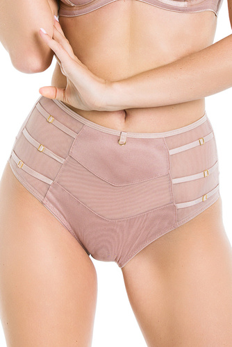 Figi damskie wysokie 19064 Naked Mediolano beżowy 