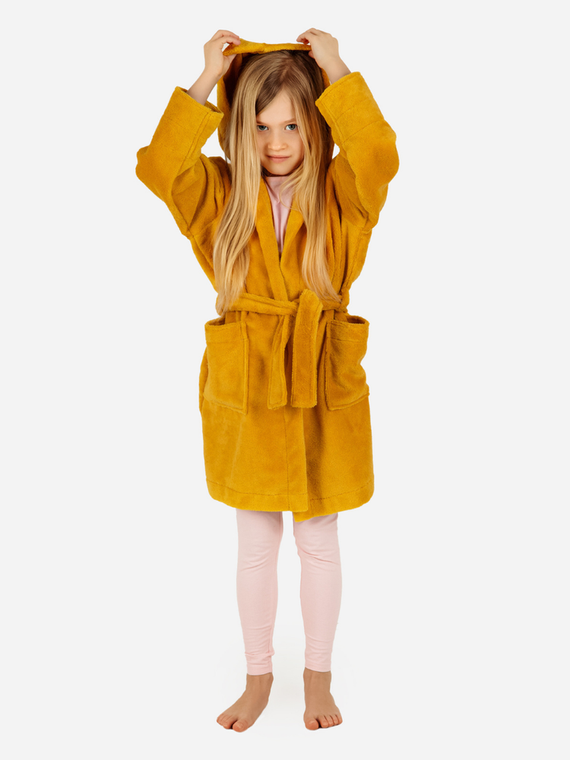 Szlafrok dziecięcy bambusowy Bamboo ByShelly - musztardowy