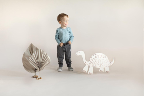 Body z długim rękawem Slow Life Pinokio - niebieski