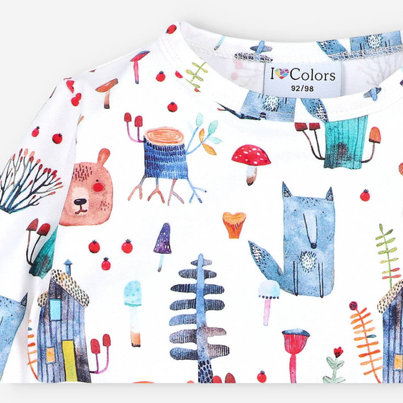 Bluzka chłopięca z długim rękawem I love Colors - las