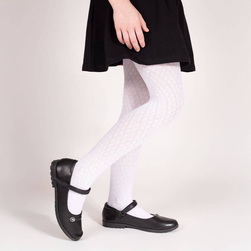 Rajstopy żakardowe W2 141802 Nicol - biały