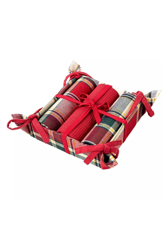 Komplet ściereczek kuchennych Moraj MRK1500-021 – bawełna, 3 sztuki w koszyczku