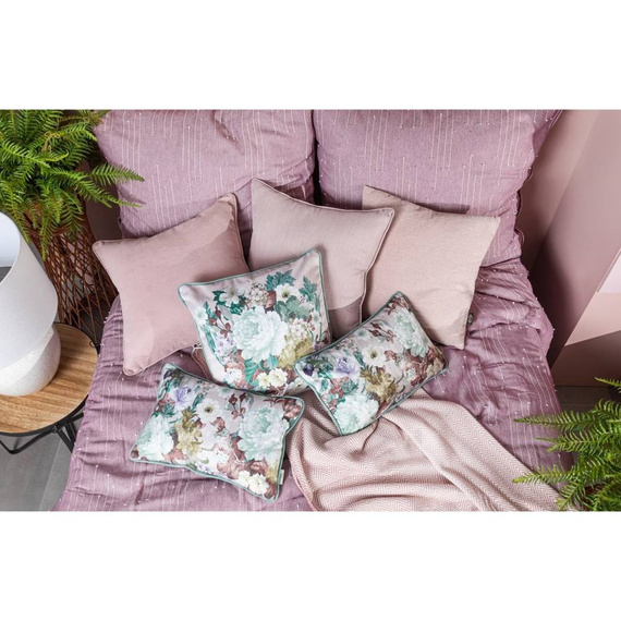 Pościel z bawełny z ozdobnymi przeszyciami Avinion 8 Eurofirany wrzosowy