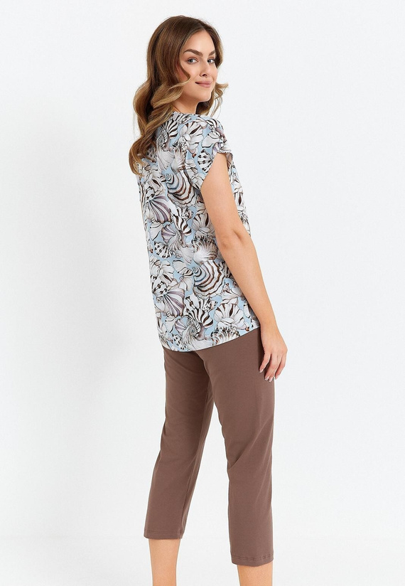 Piżama damska 483 Cana - niebieski czekoladowy