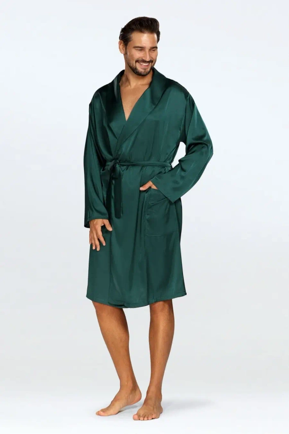 Szlafrok męski Lukas Dkaren - zielony