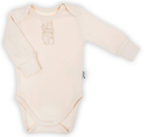 163633 Magia Świąt Body z długim rękawem Nicol - beżowy/ falbanka