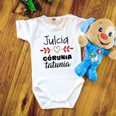 "Córunia tatusia z imieniem NATALIA" body długi rękaw Moocha biały