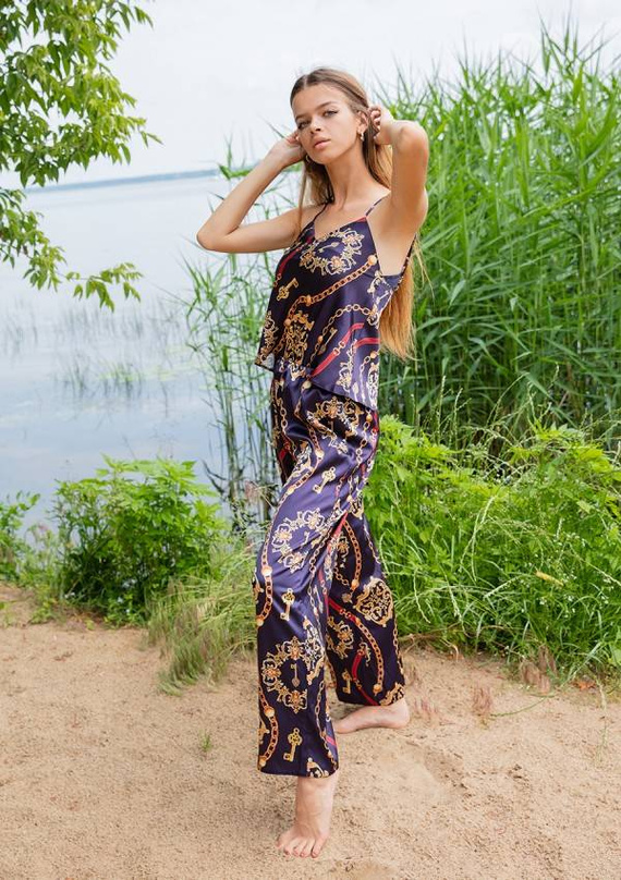 Piżama Damska Satynowa DKaren - DK-KI 14 czarny