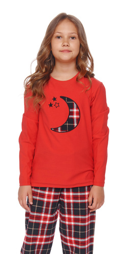 PDU.4493 "Black Red Moon Viscose" Piżama dziecięca Unisex Doctor Nap - red
