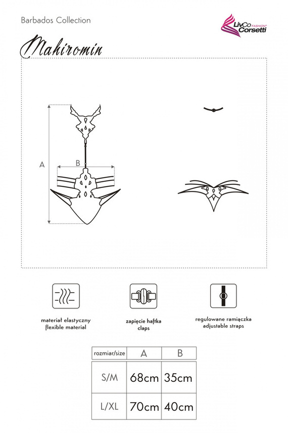 Body damskie Mahiromin Red LC 90574 LivCo Corsetti Fashion