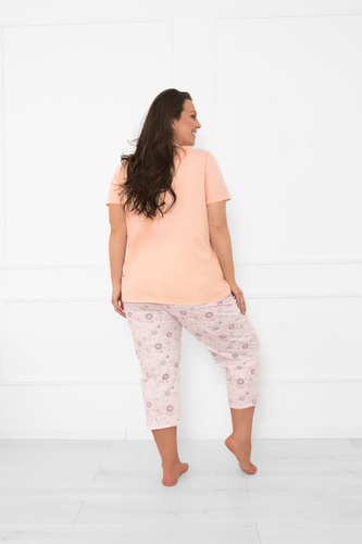 Damska piżama Satui – komplet bawełniany, koszulka + spodnie 3/4 Italian Fashion 