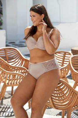 Biustonosz usztywniany Galina Nipplex mokka