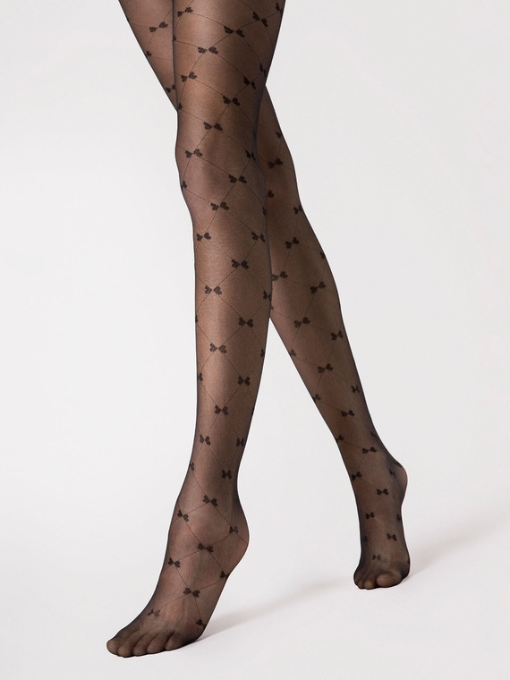 G 6119 Ribbon Rajstopy Fiore 20 den - czarny