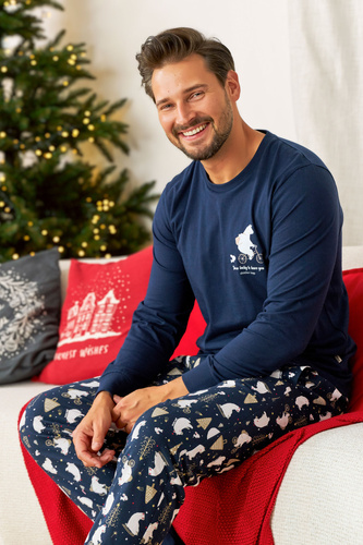 PMB.5263 "Frozen" Piżama Męska Doctor Nap - navy blue