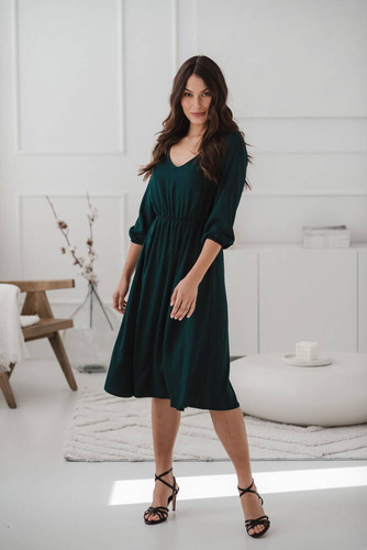 Sukienka ciążowa i do karmienia Lovely Dress Midi Milk&Love morski 