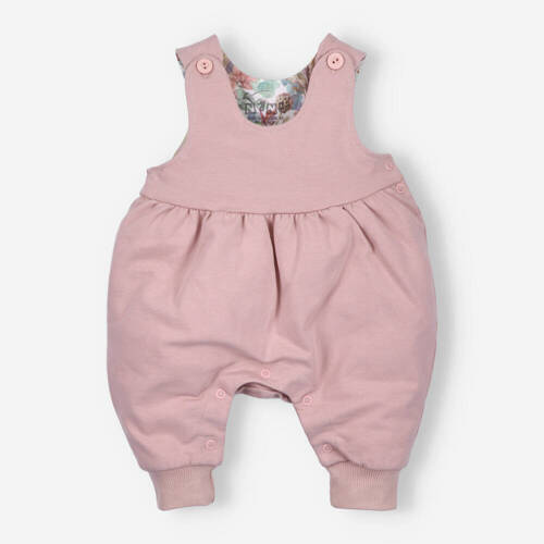 Spodnie ogrodniczki z bawełny organicznej Magic Flowers Nini różowy