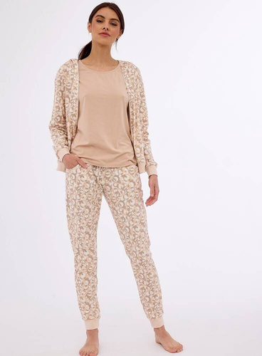 Piżama trzyczęściowa damska 355/411 Elen  Cornette beżowy