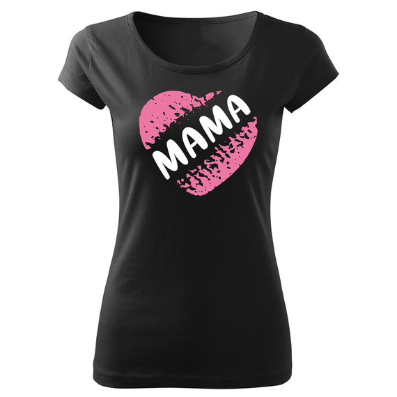 Koszulka damska "Mama z sercem" Moocha czarny 