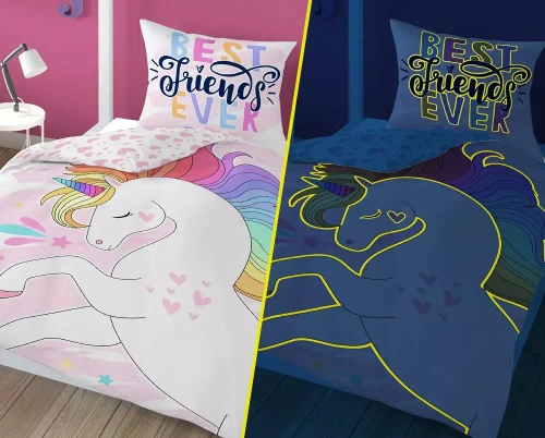 Pościel bawełniana świecąca w ciemności Jednorożec Detexpol  