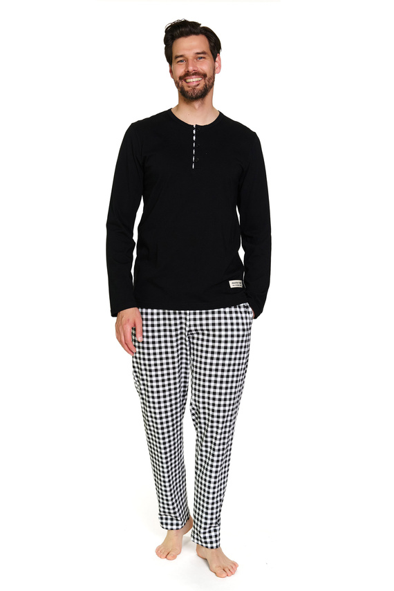 Piżama męska Doctor Nap 7369 – klasyka w bawełnianym wydaniu, wygodna i stylowa