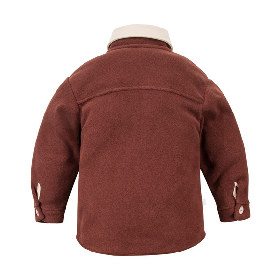 Eevi Beary Cool – dziecięca kurtka polarowa czekoladowa, z haftem