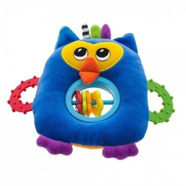 Zabawka z grzechotką SOWA - niebieski