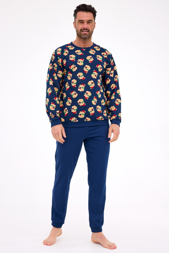 Cornette Teddy 6 457/293 – męska piżama świąteczna z nadrukiem misia 