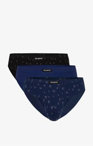 Slipy męskie 3MP-100 A'3 Atlantic czarny-niebieski-c.niebieski