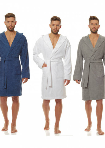 2103 Szlafrok Męski Frotte L&L - biały