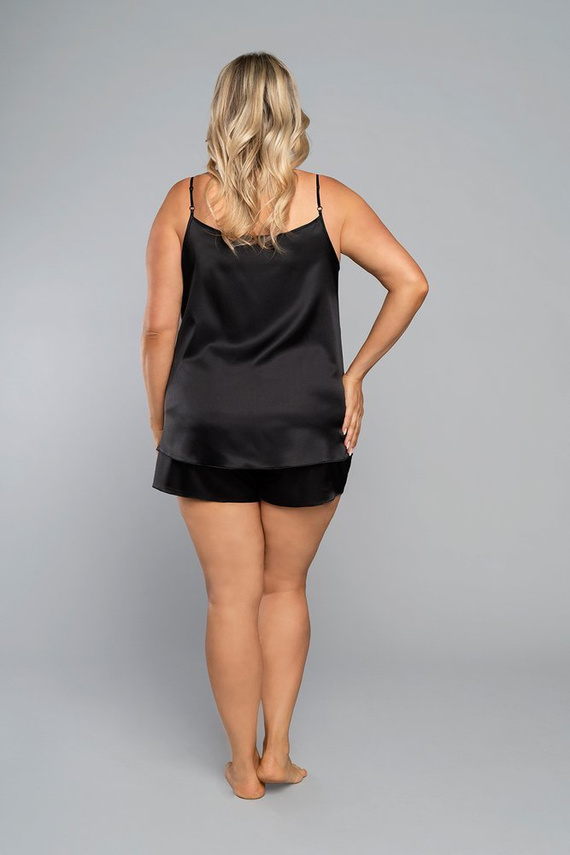 Piżama Damska wąskie ramiączko, krótkie spodenki Dotyk Italian Fashion - czarna