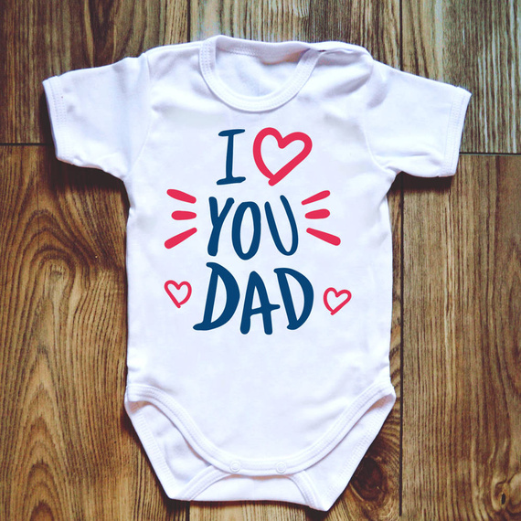 Body krótki rękaw "I LOVE YOU DAD" Moocha biały
