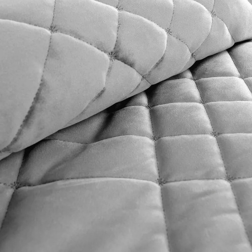 Eurofirany Ria 6 narzuta welurowa pikowana dekoracyjna srebrny