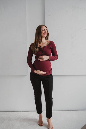 Klasyczne spodnie ciążowe GraceFit Mama Milk&Love czarny