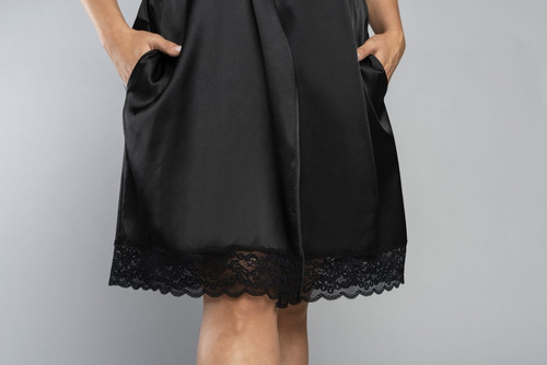 Szlafrok krótki rękaw Dotyk Italian Fashion - czarny