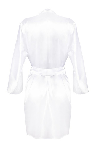 Satynowy Szlafrok Damski Alexandra DKaren - biały