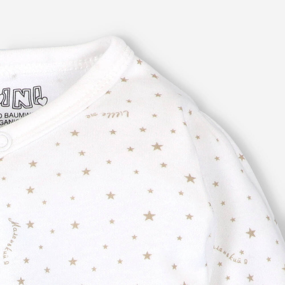 Body kopertowe z bawełny organicznej Stars Nini ecru