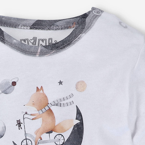 Body z bawełny organicznej Space Tour Nini biały 