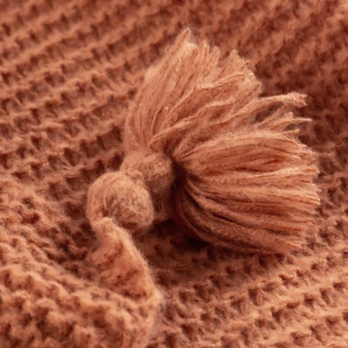 Koc narzuta z frędzlami Pled 1 Eurofirany ceglasty 